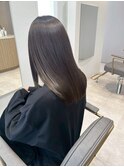 大人シアーベージュミニウルフボブミディアムレイヤー