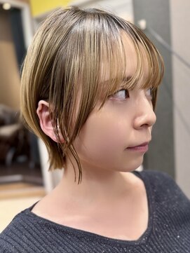 スピラ アサヒガオカ(SPiRA ASAHIGAOKA) 【小顔にみせるミニボブ★】切りっぱなしボブ×顔まわりレイヤー