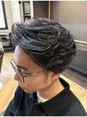 フェザーパーマ/フェードカット/ツーブロック/センター分け