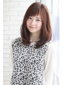 20代、30代ショートバングセミディボブブラウンベージュ