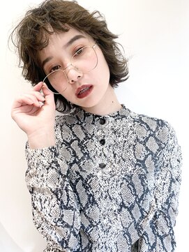 アイティー バイ アルバム 中野店(IT by ALBUM) ボブウルフ_ハイライトカラーセミウェットウェーブ_97503