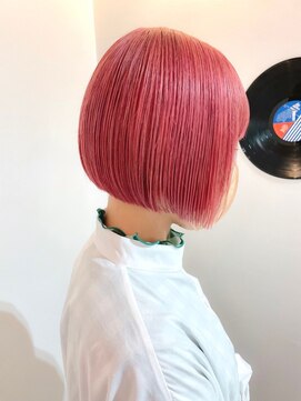 デート 下北沢(DATE) チェリーレッドボブ/ダブルカラー/ブリーチ/髪質改善/下北沢