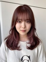 リルーム(re-room)&nbsp;顔周りレイヤーカット＋ピンクブラウン◎