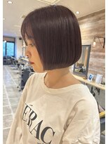 ラボヌールヘアー 札幌店(La Bonheur hair etoile) 【熊澤】ミニボブ×チェリーレッド