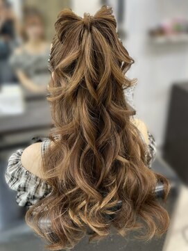 カリーノ 表参道(CARINO) 【結婚式】【イベント】ルーズリボン ハーフポニー