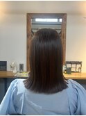 切りっぱなしミディアムヘア