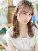 シースルー前髪くすみベージュレイヤーパーマh4志木20代30代40代