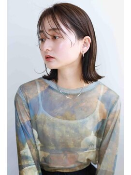 ムウ 難波(MOU) ボブクールショート前髪イメチェンピンクベージュ30代40代50代