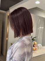 リベル 西中島(Libelle)&nbsp;秋色ボルドーブラウン× 切りっぱなしボブ