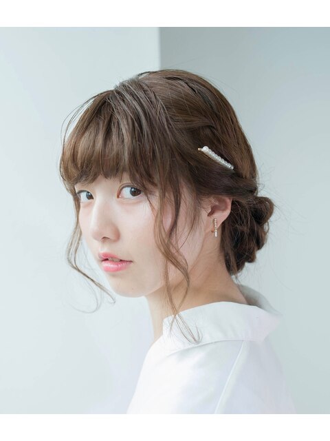 波ウェーブヘアアレンジ