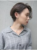 グレージュ 流しバング
