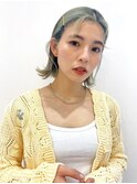 ペールグリーン×切りっぱなしロブ
