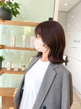 ジーナ セントラル銀座(Zina) 外ハネミディ＊くびれヘア＊ナチュラルブラウン【ZinaCENTRAL】