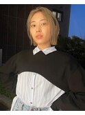 ハイトーンボブ／ブロンドヘア