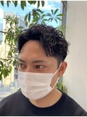 アップバングメンズパーマ