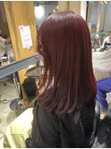 髪質改善カラー レッドブラウン