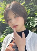 小顔ショートボブハイライトカラー大人ショートカット白髪ぼかし