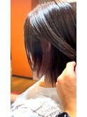 インナーカラー&ミディアム ボブ　レッド系