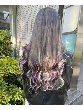 バイブアンドアネックス(VIBE & ANNEX) 《momoka》ホワイトシルバー×パープル　エクステ　ギャル