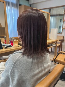 クラップス 上大岡(CLAPS) ピンクグレージュ/ハイライト/外ハネミディアム/切りっぱなし