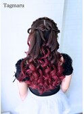 推し活ヘアセット☆ツインハーフのリボンアレンジ