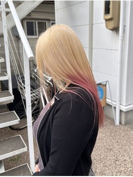 アフターニュース 新潟(afternews) ミルクベージュ/ピンク裾カラー/ダブルカラー/ケアブリーチ