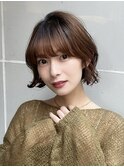 軽やかカールのナチュラルボブ