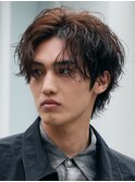 新橋メンズパーマルーズパーマシャドウパーマッシュウルフゆるめ
