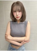 ★イメチェン小顔ヘア似合わせレイヤーボブ/グレージュ