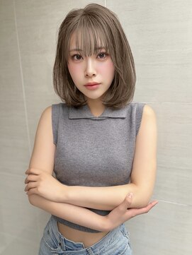 オーロ(ORO) ★イメチェン小顔ヘア似合わせレイヤーボブ/グレージュ