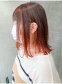 外ハネボブ、スリークボブ、オレンジインナーカラー