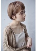 大人かわいい眉上バング/オン眉丸みミニボブ20代30代40代a