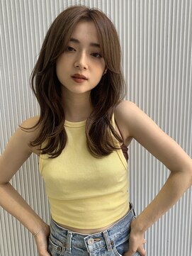 オリンテ バイ レシッド 表参道(orente by rcid) ブリーチなし顔まわりレイヤー×ナチュラルミルクティ