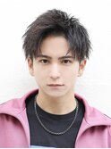 ツーブロックアップバング短髪メンズショート刈り上げ