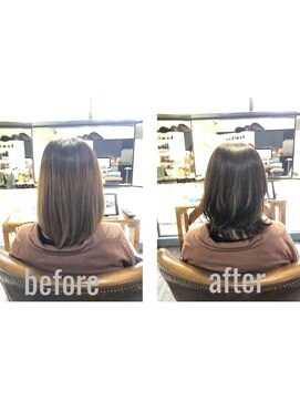 カミケン 方木田店(kamiken.) 大人可愛いレイヤーミディ透明感グレージュ【カミケン方木田店】