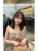 鎖骨ミディアム_イメチェン美髪外ハネボブホワイトブロンド