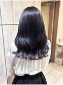 パープルブラック/暗髪/透明感カラー/10代20代30代