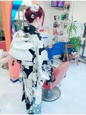 着付けとアップ