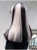 ロング美髪おくれ毛韓国ヘアホワイトブロンド_ba546042