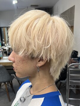 バイフィフス 原宿/表参道(by fifth) ミルクティーベージュダブルカラー韓国風メンズセンターパート