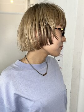 ボウ(BOW) 前上がりボブ×ハイトーン      [本町/心斎橋/堺筋本町]