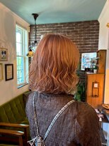 アズグロウヘアー(AS GROW HAIR)&nbsp;オレンジベージュウェーブボブデザインカラー