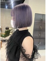 ヘアー アイス ルーチェ(HAIR ICI LUCE) ボブラベンダーカラーパープルカラー前下がりボブ/中西