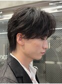 ウルフセンターパートショートネープシースルーマッシュ襟足有り