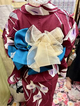 ヘアセットアップス(UP's) 浴衣着付け兵児帯アレンジ★シンプルにアシメントリーで可愛い♪