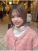 透明感カラー くびれボブ