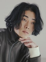 センターパートニュアンスパーマワンカールパーマ韓国コンマヘア