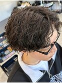 波巻きパーマメンズパーマメンズヘアツーブロックツイストパーマ