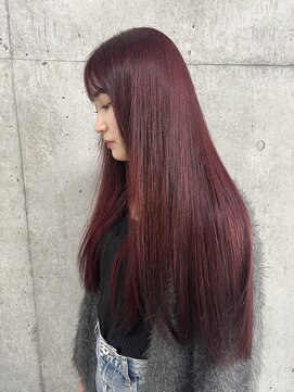 ホロン 池袋(HOLON) 池袋HOLON【ブリーチなしチェリーレッド/レイヤーカット】