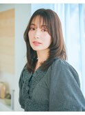 大人かわいい毛流れ艶ミディ×シースルーバンク［新さっぽろ］